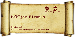 Májer Piroska névjegykártya